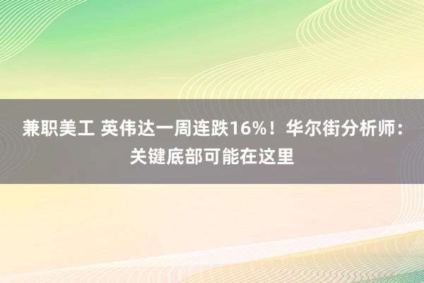 兼职美工 英伟达一周连跌16%！华尔街分析师：关键底部可能在这里